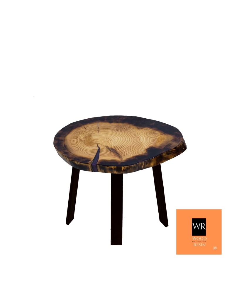 Plastry Drewna - Stół żywiczny Amethyst Pearl Unikat 125253 - nogi 50 cm - produkt b2b.wamar.biz 2