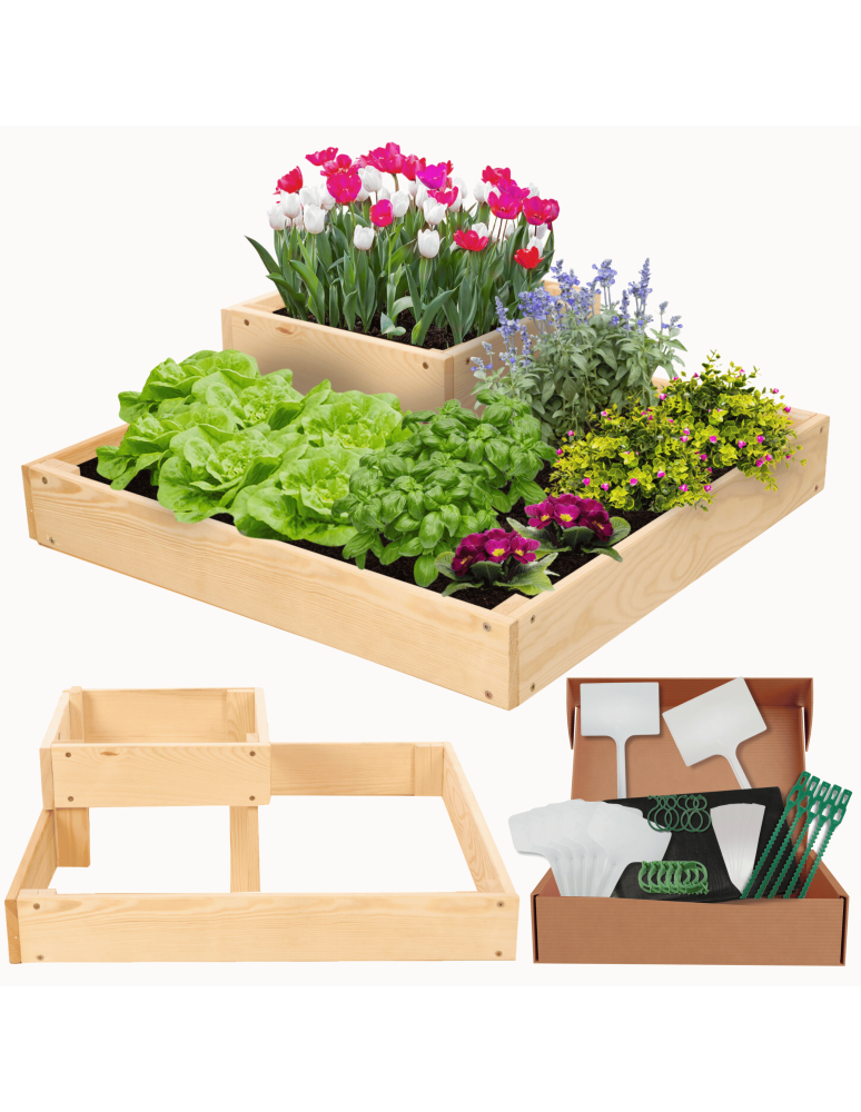 Uprawowe skrzynie ogrodowe- Warzywniaki- skrzynia do uprawy - Narożna skrzynia na warzywa drewniany warzywniak ogród inspekt 18x60x60 EKO - product b2b.wamar.biz 1