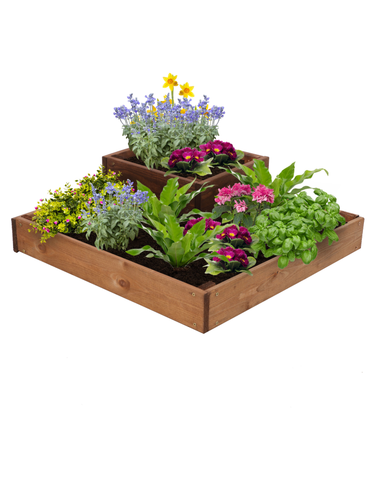 Uprawowe skrzynie ogrodowe- Warzywniaki- skrzynia do uprawy - Narożna skrzynia na warzywa drewniany warzywniak piętrowy 18x60x60 EKO - product b2b.wamar.biz 1