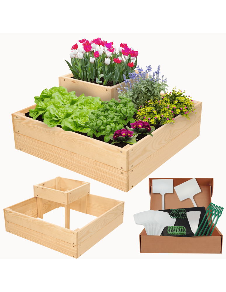 Uprawowe skrzynie ogrodowe- Warzywniaki- skrzynia do uprawy - Drewniana skrzynia narożna donica na warzywa warzywniak 27x60x60 GRATIS ECO - product b2b.wamar.biz 1