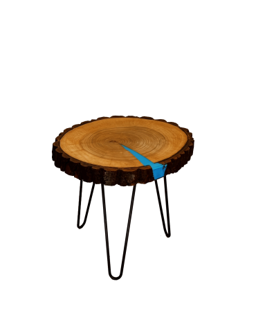 Stół żywiczny Greek Canyon Unikat 151520 - nogi 43 cm