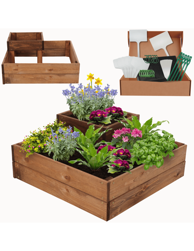 Uprawowe skrzynie ogrodowe- Warzywniaki- skrzynia do uprawy - Drewniana skrzynia narożna donica na warzywa warzywniak 27x60x60 GRATIS ECO - product b2b.wamar.biz 1