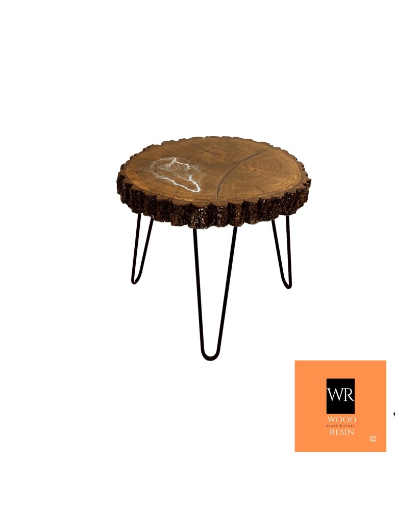 Plastry Drewna - Stół żywiczny Night Lightning Unikat 155133 - nogi 43 cm - product b2b.wamar.biz 2