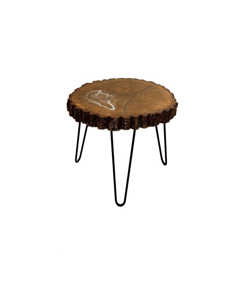 Plastry Drewna - Stół żywiczny Night Lightning Unikat 155133 - nogi 43 cm - product b2b.wamar.biz 1
