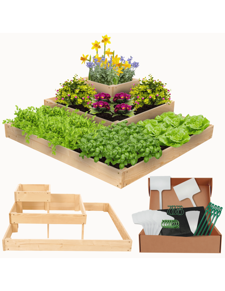 Uprawowe skrzynie ogrodowe- Warzywniaki- skrzynia do uprawy - Drewniana skrzynia narożna donica na warzywa warzywniak inspekt 27x90x90 - product b2b.wamar.biz 1