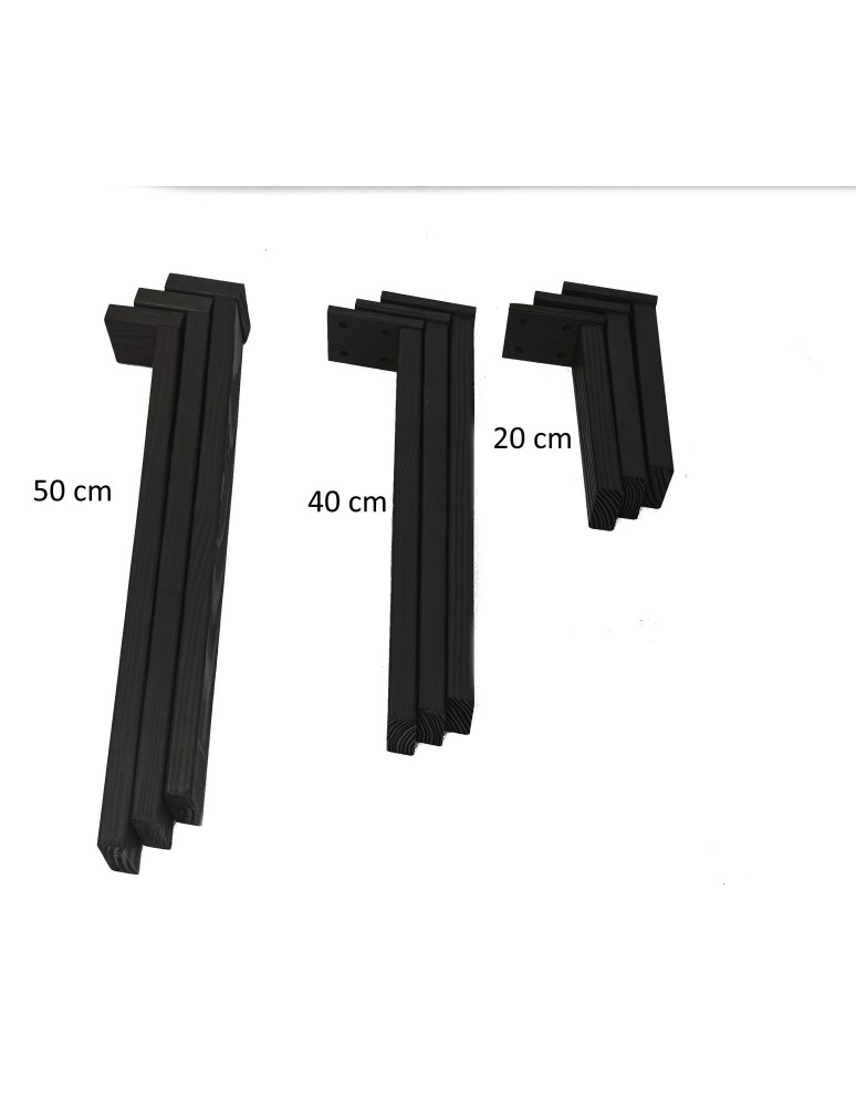 Plastry Drewna - Prostokątna drewniana noga do stołu wys. 40 cm Czarna - produkt b2b.wamar.biz 3