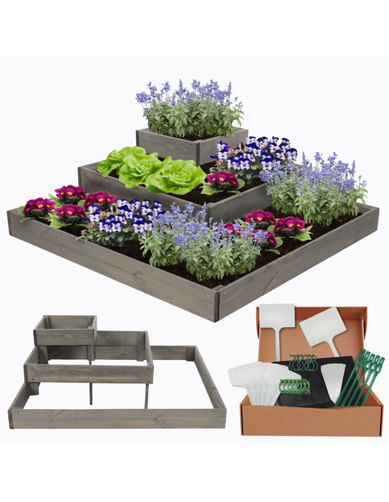 Uprawowe skrzynie ogrodowe- Warzywniaki- skrzynia do uprawy - Drewniana skrzynia narożna donica na warzywa warzywniak inspekt 27x90x90 - product b2b.wamar.biz 1