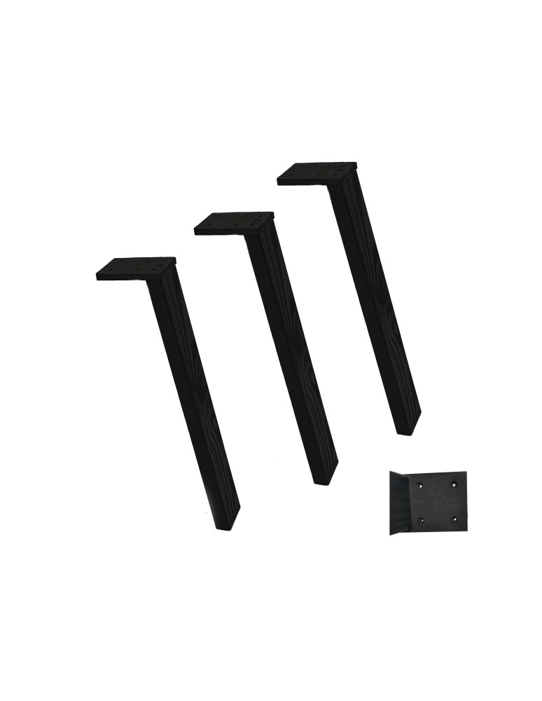 Plastry Drewna - Noga Do Stołu Drewniana/Prostokątna – wys. 45 cm Czarna - produkt b2b.wamar.biz 4