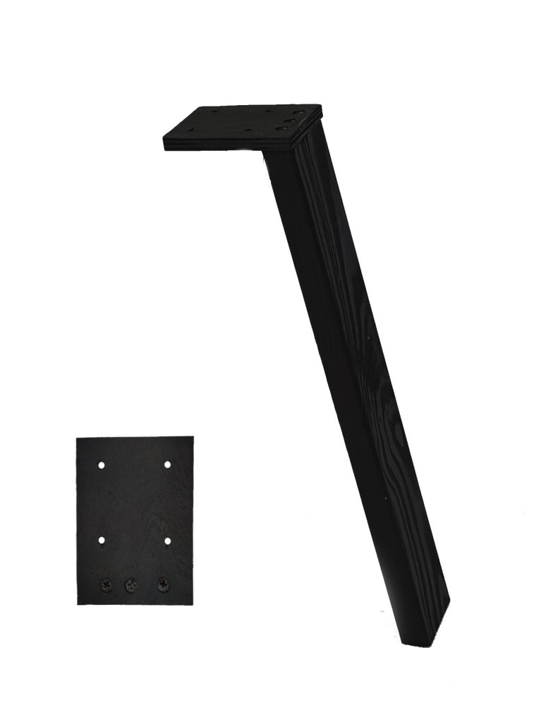 Plastry Drewna - Prostokątna drewniana noga do stołu wys. 50 cm Czarna - product b2b.wamar.biz 1