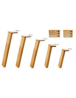 Prostokątna drewniana noga do stołu wys. 40 cm Naturalna - product 2