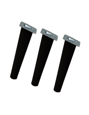 Okrągła drewniana noga (3szt) do stołu wys. 20 cm Czarna