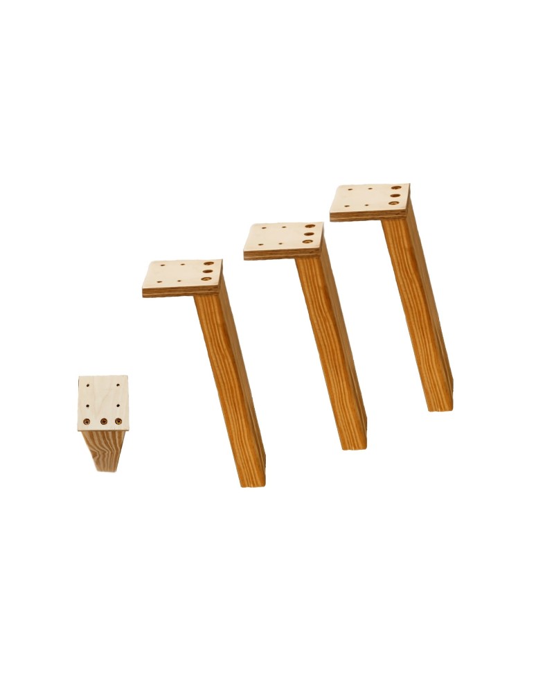 Plastry Drewna - Prostokątna drewniana noga (3szt) do stołu wys. 25 cm Naturalna - product b2b.wamar.biz 1