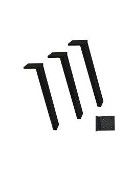 Prostokątna drewniana noga (3szt) do stołu wys. 35 cm Czarna