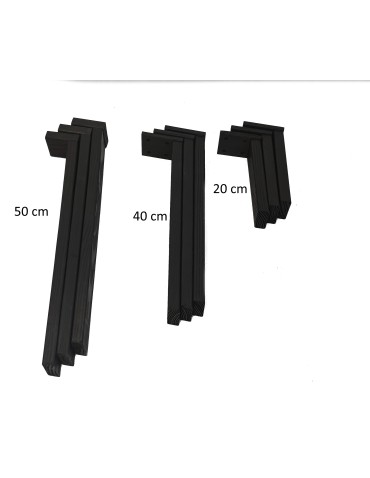 Plastry Drewna - Prostokątna drewniana noga (3szt) do stołu wys. 45 cm Czarna - produkt 4