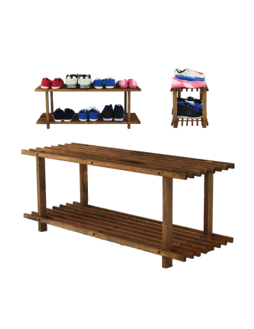 Drewniany Stojak na Buty RBO–2 Brązowy