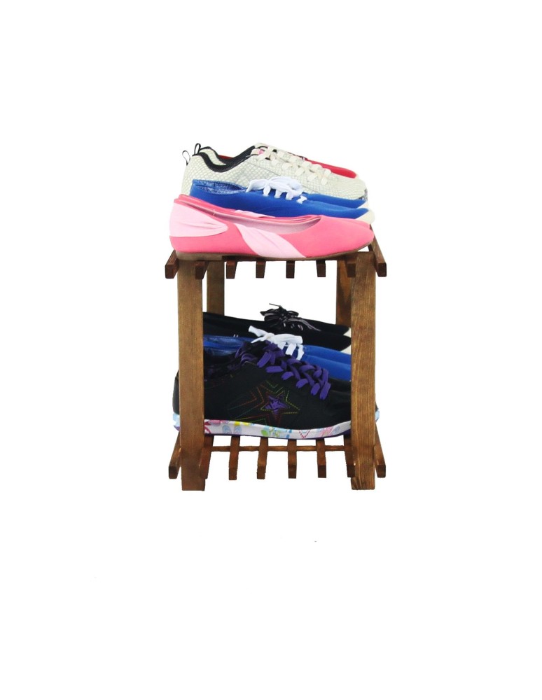 Regały - Drewniany Stojak na Buty RBO–2 Brązowy - product b2b.wamar.biz 8