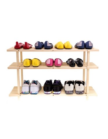 Regały - Drewniany Stojak na Buty RBO–3 Naturalny - product 5