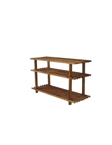 Regały - Drewniany Stojak na Buty RBO–3 Brązowy - product 6