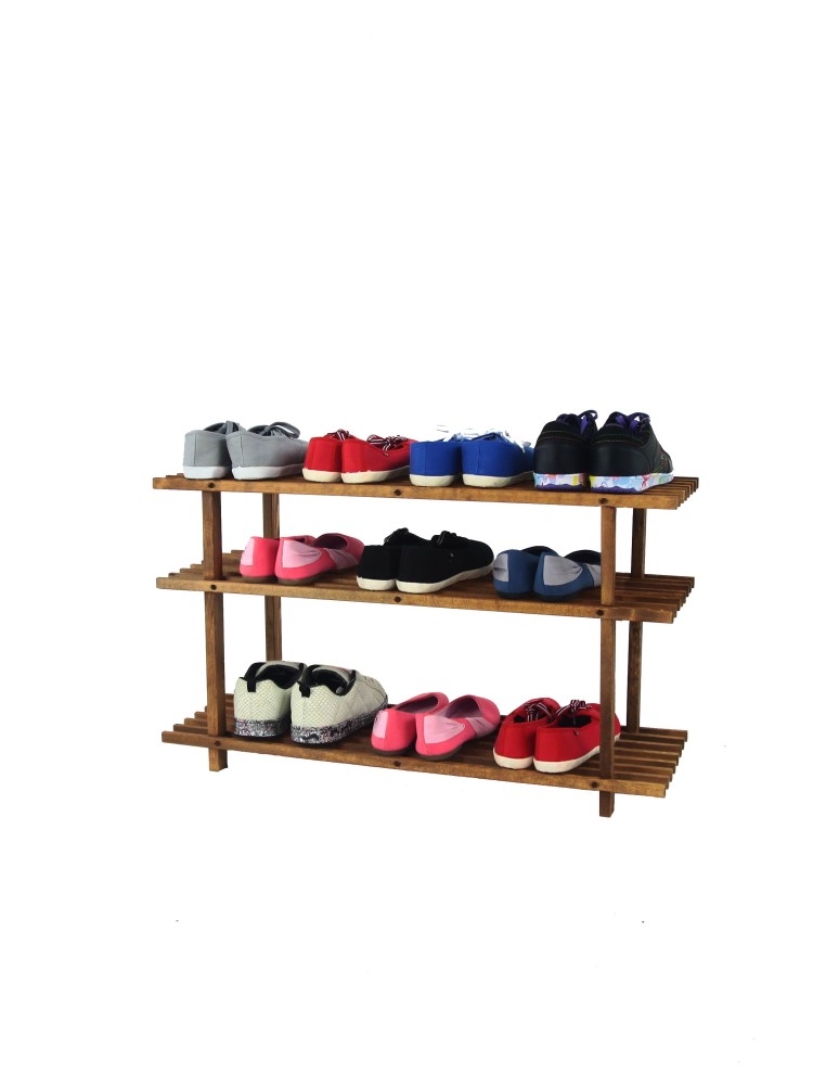 Regały - Drewniany Stojak na Buty RBO–3 Brązowy - product b2b.wamar.biz 7