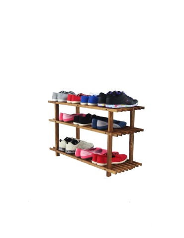 Regały - Drewniany Stojak na Buty RBO–3 Brązowy - product 8