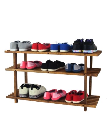 Regały - Drewniany Stojak na Buty RBO–3 Brązowy - product 10