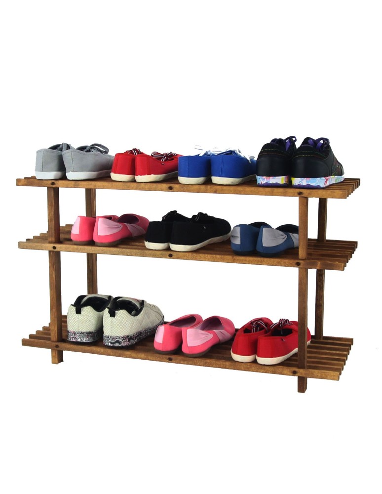 Regały - Drewniany Stojak na Buty RBO–3 Brązowy - product b2b.wamar.biz 10