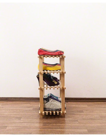 Regały - Drewniany Stojak na Buty RBO–4 Naturalny - product 8