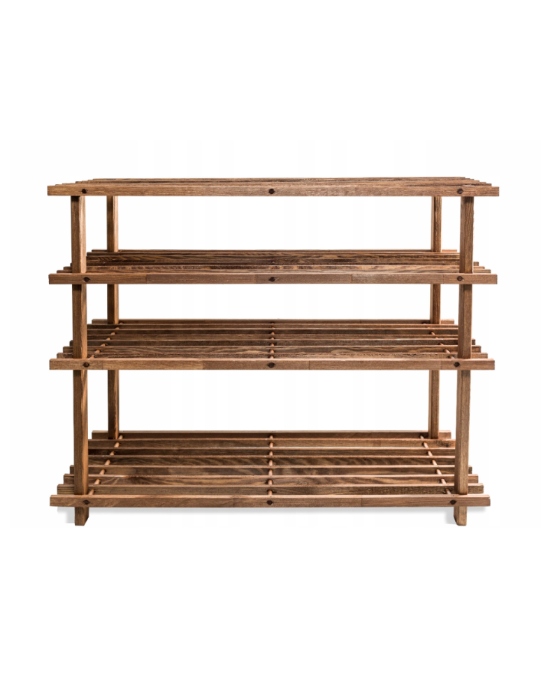 Regały - Drewniany Stojak na Buty RBO–4 Brązowy - product b2b.wamar.biz 3