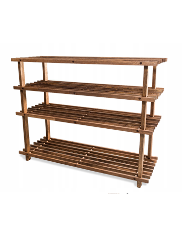 Regały - Drewniany Stojak na Buty RBO–4 Brązowy - product 4