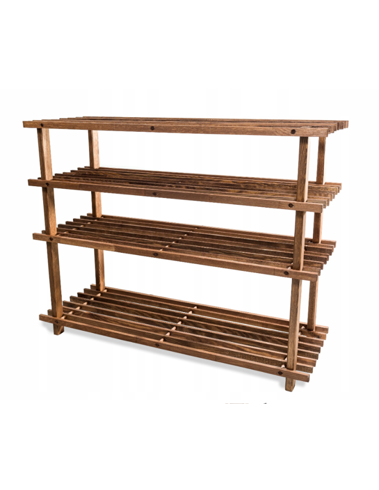 Regały - Drewniany Stojak na Buty RBO–4 Brązowy - product b2b.wamar.biz 4