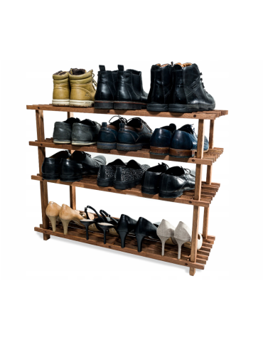 Regały - Drewniany Stojak na Buty RBO–4 Brązowy - product 5