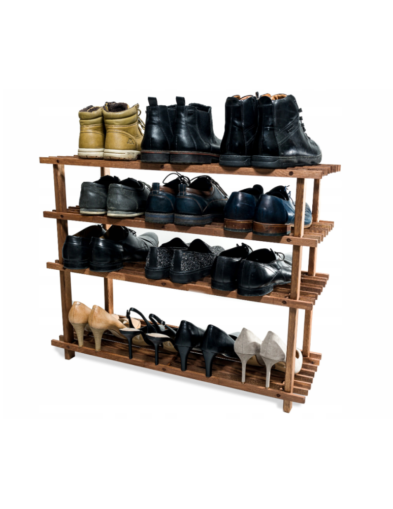 Regały - Drewniany Stojak na Buty RBO–4 Brązowy - product b2b.wamar.biz 5