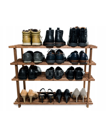 Regały - Drewniany Stojak na Buty RBO–4 Brązowy - product 7