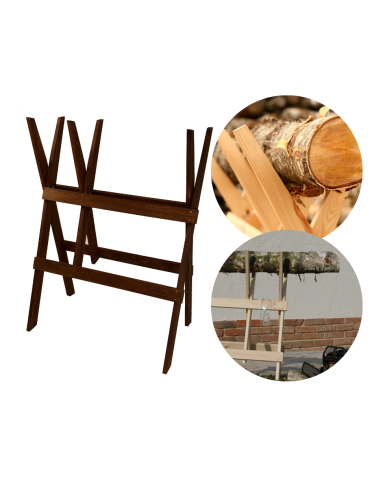 Drewniany koziołek do cięcia drewna - kobyłka - Brązowy