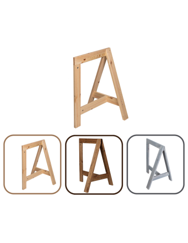 Koziołek drewniany podblatowy - trójnóg - Naturalny