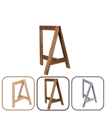 Koziołek drewniany podblatowy - trójnóg - Brązowy