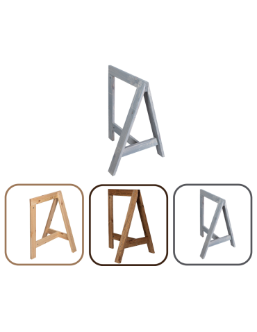 Koziołek drewniany podblatowy - trójnóg - Szary