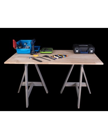 Art. Ogrodowe - Koziołek drewniany podblatowy - trójnóg - Szary - produkt 4