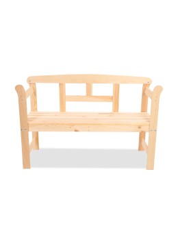 Drewniana ławka z oparciem LG01 - Naturalna - product 2