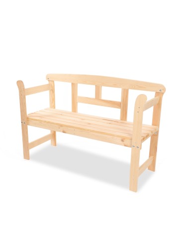 Stoły i ławki - Drewniana ławka z oparciem LG01 - Naturalna - produkt 3