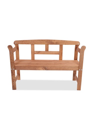 Drewniana ławka z oparciem LG01 - Brązowa - produkt 2