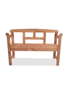 Drewniana ławka z oparciem LG01 - Brązowa - product 2