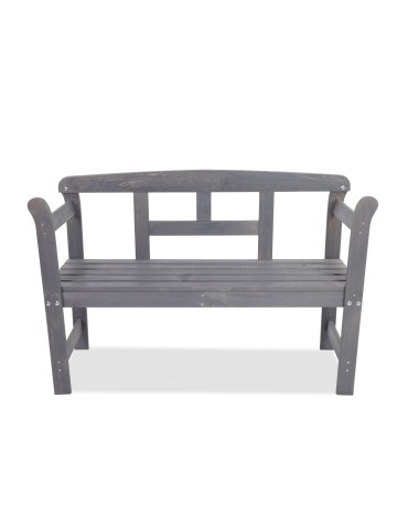 Drewniana ławka z oparciem LG01 - Szara - produkt 2