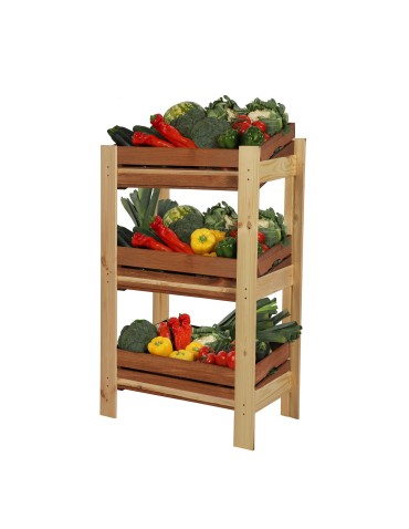 Regały - Drewniany regał na 3 skrzynki RSS - Naturalny - product 5