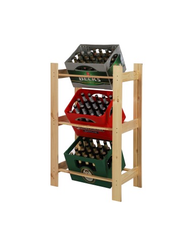 Regały - Drewniany regał na 3 skrzynki RSS - Naturalny - product 6