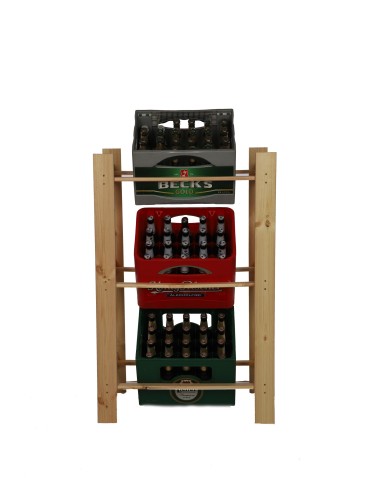 Regały - Drewniany regał na 3 skrzynki RSS - Naturalny - product 7