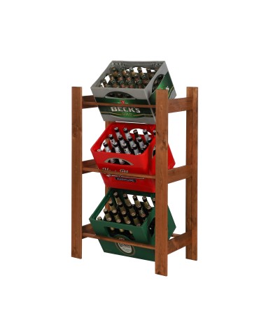 Regały - Drewniany regał na 3 skrzynki RSS - Brązowy - product 5