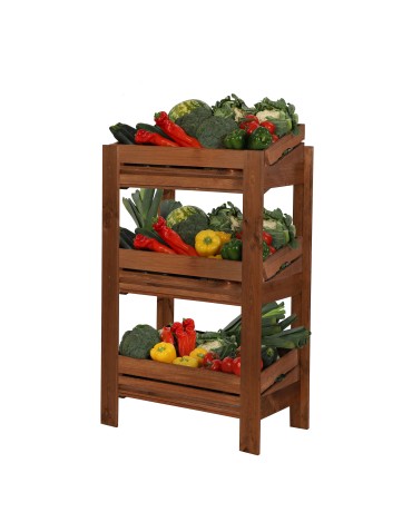 Regały - Drewniany regał na 3 skrzynki RSS - Brązowy - product 7