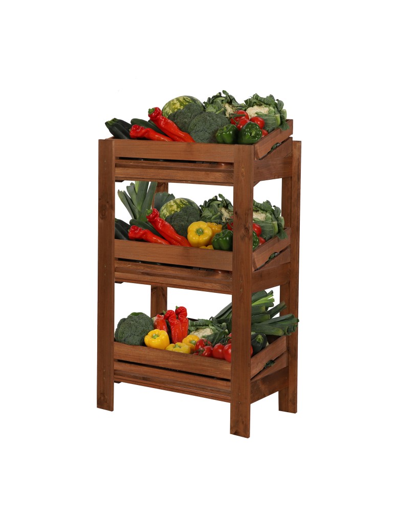 Regały - Drewniany regał na 3 skrzynki RSS - Brązowy - product b2b.wamar.biz 7