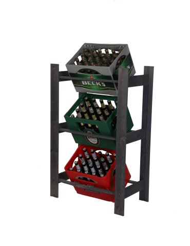 Regały - Drewniany regał na 3 skrzynki RSS - Szary - product 5